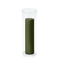 Olive 5cm x 20cm Pillar in 8cm x 25cm Glass Pack of 1