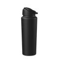 KeepCup Ora Bottle in Black, 700ml, shown at a slight angle against a white background, featuring a matte black finish, flip-top lid with carry loop, and embossed logo on the upper body.