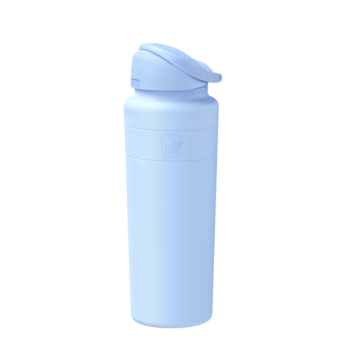 KeepCup Ora Bottle 700ml in Orchid, a light blue reusable drink bottle with flip-top lid, shown at a slight angle against a white background.