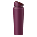 KeepCup Ora Bottle 950ml in Mulberry, a deep plum-coloured reusable stainless steel bottle with flip-top lid, shown at a slight angle against a white background.