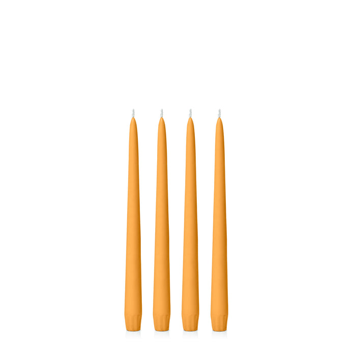 Orange 25cm Taper Candles Pack of 4