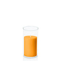 Orange 7cm x 10cm Pillar in 8cm x 15cm Glass Pack of 1