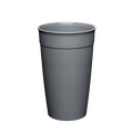 KeepCup Original Plastic Cup Base in Gun Metal, L 16oz/454ml size, shown from a front angle against a white background, displaying the tapered grey reusable cup with interior measurement markings visible on the rim.