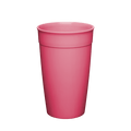 Original Plastic Cup Base in Rosy Pink, L 16oz/454ml, shown upright against a white background, displaying the tapered reusable cup base with rolled rim and subtle capacity marking near the top.