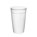 KeepCup Original Plastic Cup Base in White, L 16oz size, shown from a straight-on angle against a plain white background, displaying the tapered cup body with characteristic band detail near the rim.