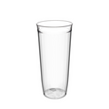 Clear Original Plastic Cup Base in XL 20oz size, shown upright against a white background, displaying the transparent cylindrical design with tapered shape and recycling symbols visible on the base.