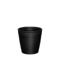 Black Original Plastic Cup Base in S 8oz size, shown from a front angle against a white background, displaying the tapered cup shape with measurement marking of 8oz/227ml visible on the inner rim.
