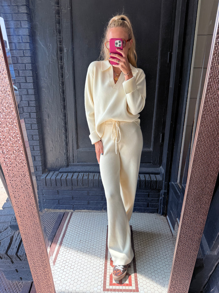Oversized Collar Knit Top