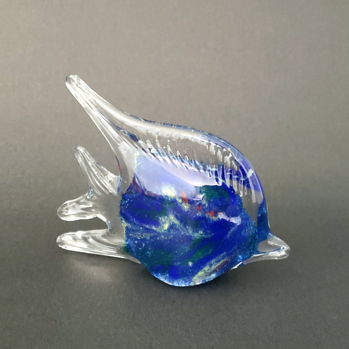 Pair of Art Glass Tropical Fish Figurines Sculpture Home Decor