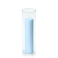 Pastel Blue 5cm x 20cm Pillar in 8cm x 25cm Glass Pack of 1