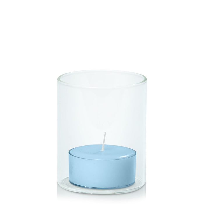 Pastel Blue Tealight in 5.8cm x 7cm Glass - Set of 96