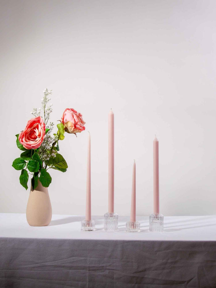Pastel Pink 35cm Taper Candles Pack of 4