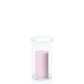 Pastel Pink 5cm x 10cm Pillar in 8cm x 15cm Glass Pack of 1