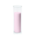 Pastel Pink 7cm x 20cm Pillar in 8cm x 25cm Glass Pack of 1