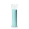 Pastel Teal 5cm x 20cm Pillar in 8cm x 25cm Glass Pack of 1