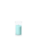Pastel Teal 5cm x 7.5cm Pillar in 5.8cm x 12cm Glass Pack of 1