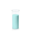 Pastel Teal 7cm x 15cm Pillar in 8cm x 20cm Glass Pack of 1