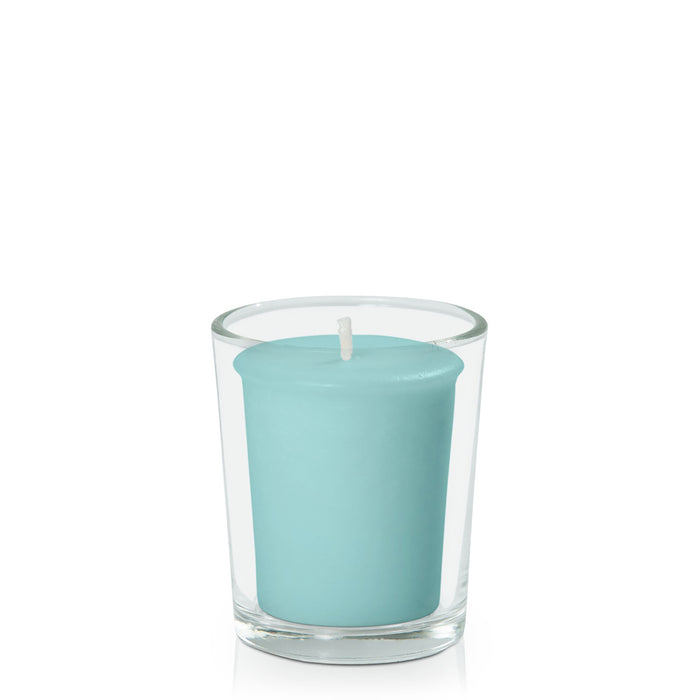 Pastel Teal Votive Candle in Glass Votive Pack Pack of 24
