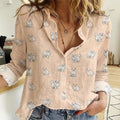 Persian Cat icon pattern Women's Mock Linen Shirts for Cat Lovers - myfunfarm