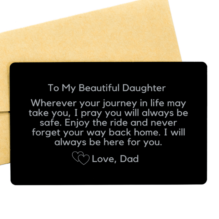 Personalized Engraved Wallet Card For Her: Wherever Your Journey In Life...