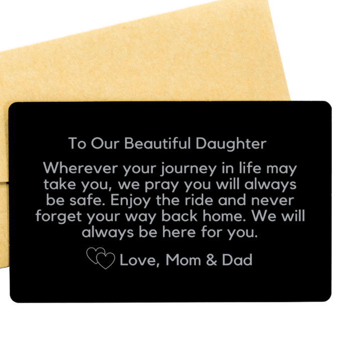 Personalized Engraved Wallet Card For Her: Wherever Your Journey In Life...