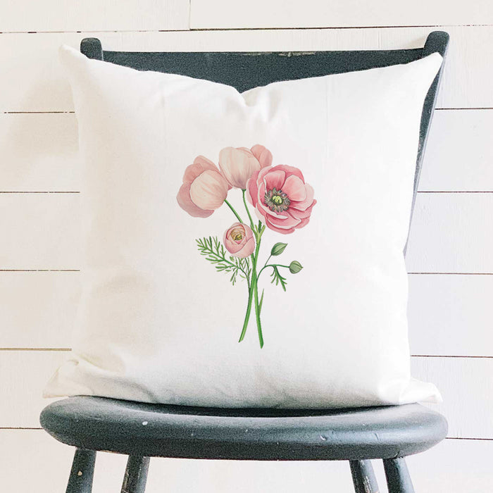 Pink Bouquet - Spring Square Canvas Pillow