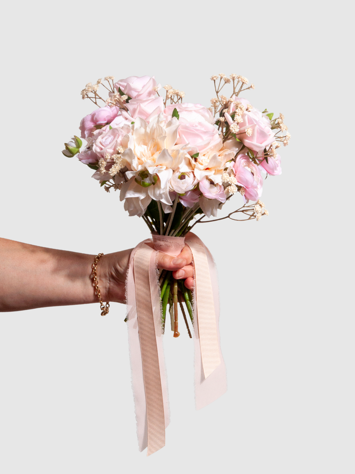 Pink Rose & Ranunculus Wedding Bouquet