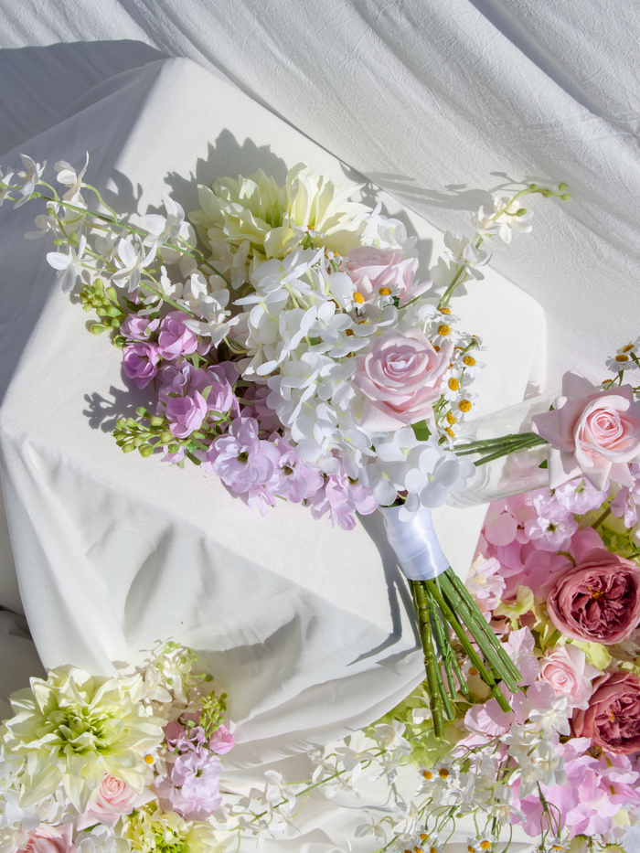 Pink Snapdragon & Light Green Dahlia Bridesmaid Bouquet
