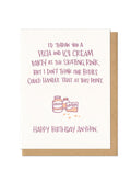Pizza & Ice Cream Party - Birthday Card