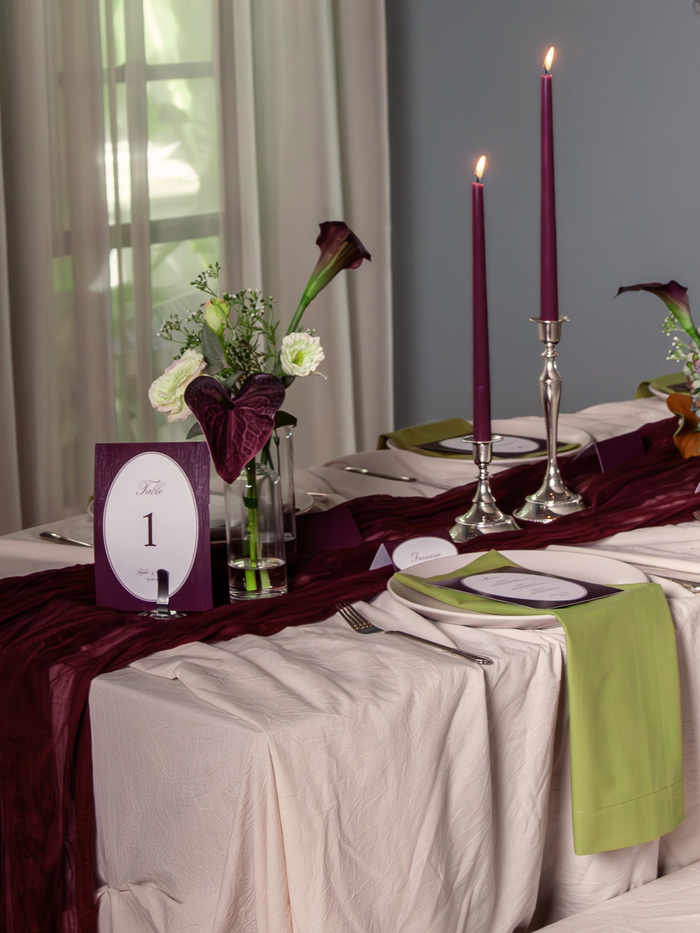 Plum 35cm Taper Candles