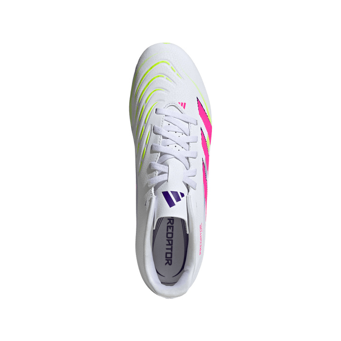 adidas PREDATOR CLUB Firm/Multi-Ground Soccer Cleats | Cloud White / Lucid Pink / Lucid Lemon | Men's