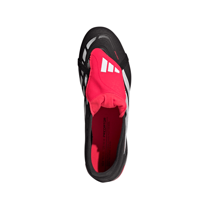 adidas PREDATOR LEAGUE Fold-Over Tongue Firm Ground Soccer Cleats | Core Black / Cloud White / Lucid Red | Men's