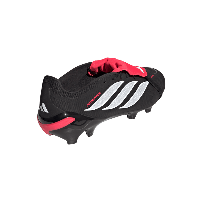 adidas PREDATOR LEAGUE Fold-Over Tongue Firm Ground Soccer Cleats | Core Black / Cloud White / Lucid Red | Men's