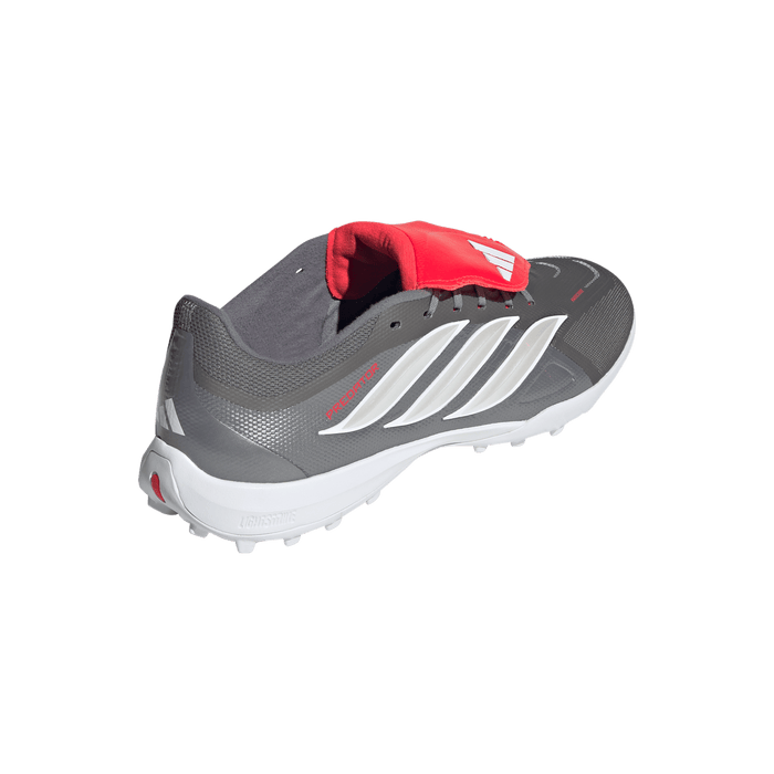 adidas Predator League Fold-Over Tongue Turf Soccer Shoes | Iron Metallic / Zero Metalic / Lucid Red | Men's