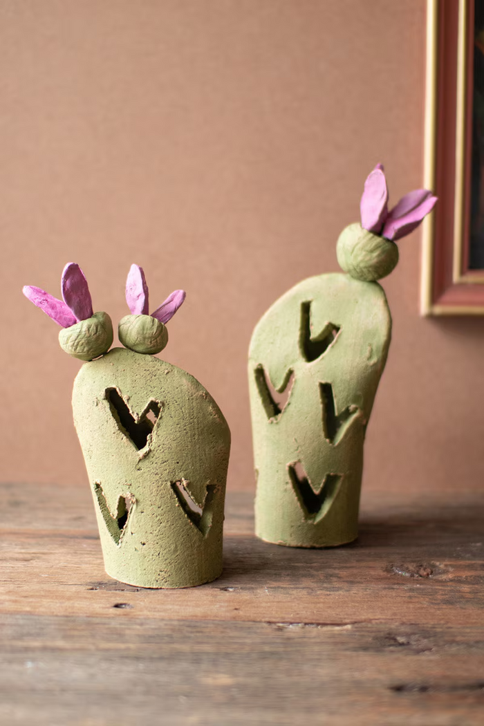 Prickly Pear Clay Luminaries Set/2
