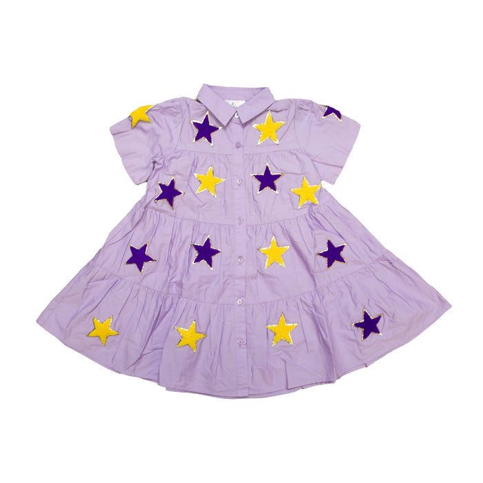 Purple and Yellow Star Dress Adult