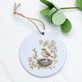 Robin in a Cherry Blossom - Spring Ornament