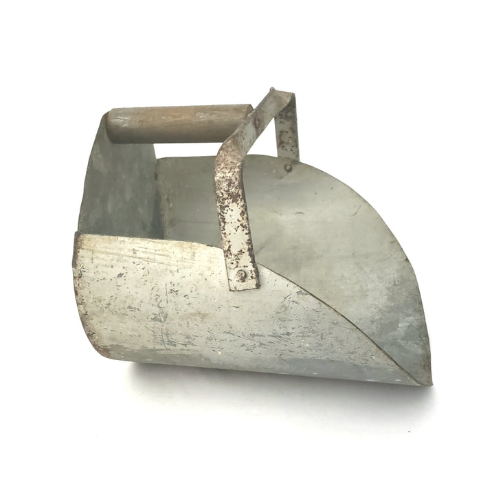 Rustic Metal Farm Grain Feed Scoop Wooden Grip Handle