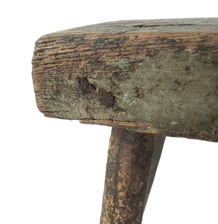 Rustic Primitive Wooden Peg Leg Stool Americana Farmhouse Accent