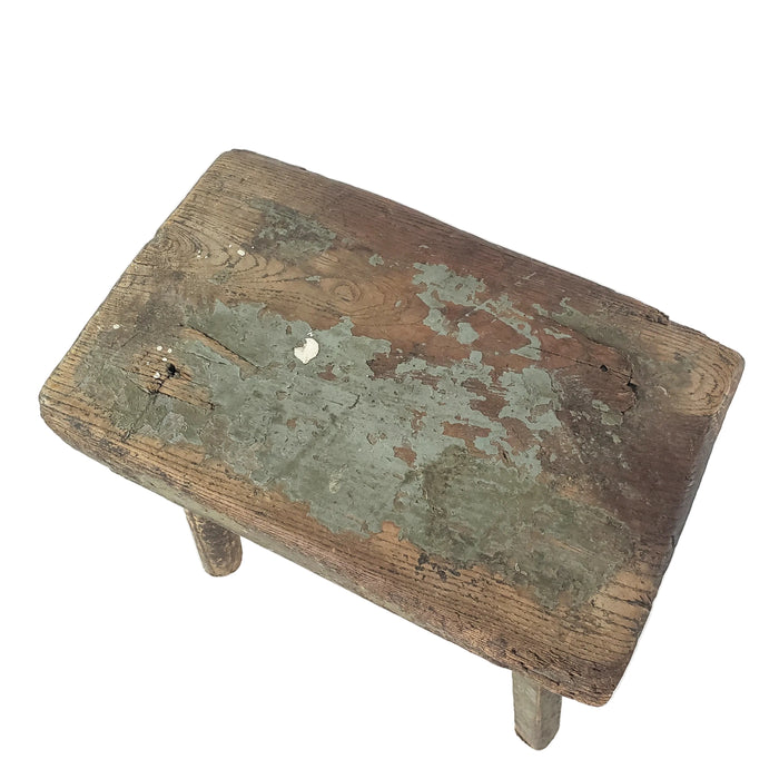 Rustic Primitive Wooden Peg Leg Stool Americana Farmhouse Accent