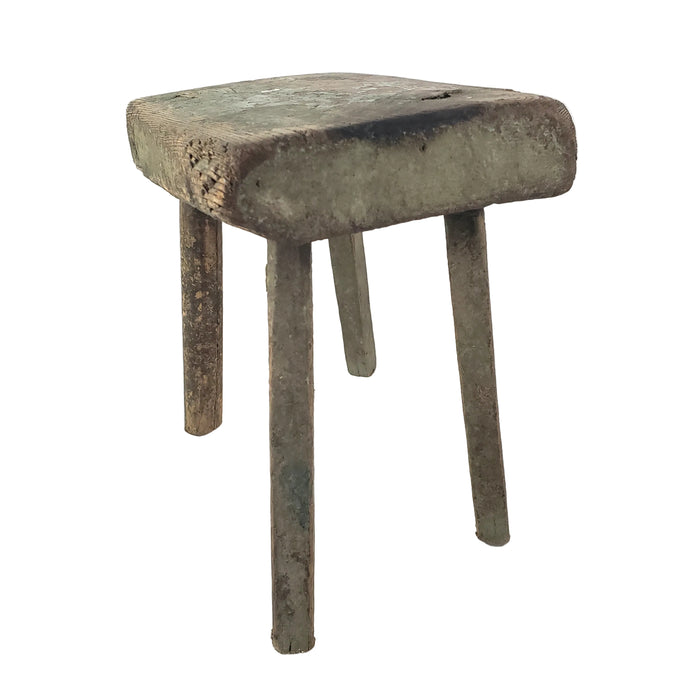 Rustic Primitive Wooden Peg Leg Stool Americana Farmhouse Accent