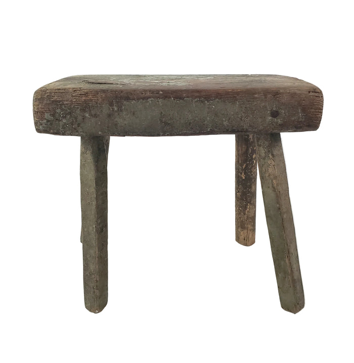Rustic Primitive Wooden Peg Leg Stool Americana Farmhouse Accent