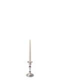 Sandstone 25cm Taper Candles with Medium Antique Silver Eloise Candle Holders - Set of 12 Pack of 12