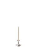 Sandstone 25cm Taper Candles with Small Antique Silver Eloise Candle Holders - Set of 12 Pack of 12