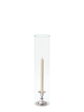 Sandstone 30cm Dinner Candles with Small Antique Silver Eloise Candle Holders and Sleeves - Set of 12 Pack of 12