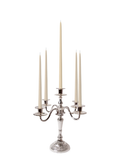 Sandstone 35cm & 45cm Taper Candles with Antique Silver Charlotte 5-Arm Candelabra - Set of 2 Pack of 10