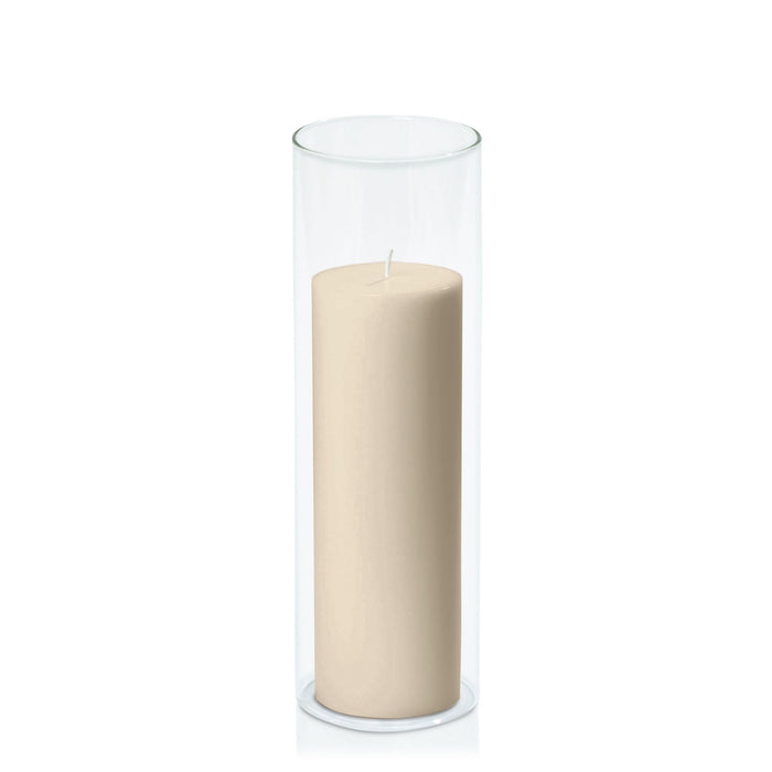 Sandstone 7cm x 20cm Pillar in 8cm x 25cm Glass Pack of 1