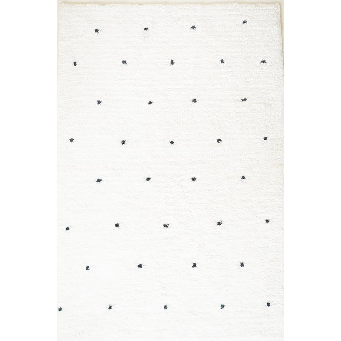 Signature Organic Cotton Ivory with Black Dots Washable Area Rug - Rugs by Roo