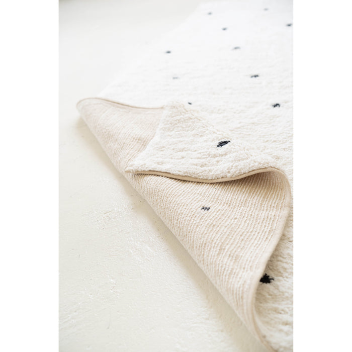 Signature Organic Cotton Ivory with Black Dots Washable Area Rug - Rugs by Roo