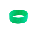 Green KeepCup Silicone Band shown at a three-quarter angle against a white background, featuring a subtle embossed logo design with radiating lines on the outer surface.